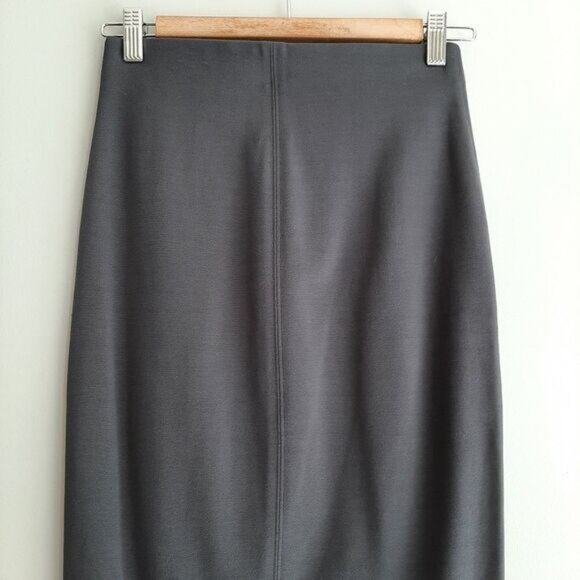 WILFRED / Aritzia Lis Pencil Midi Skirt Solid Grey Sz S Flawed - Picture 6 of 10